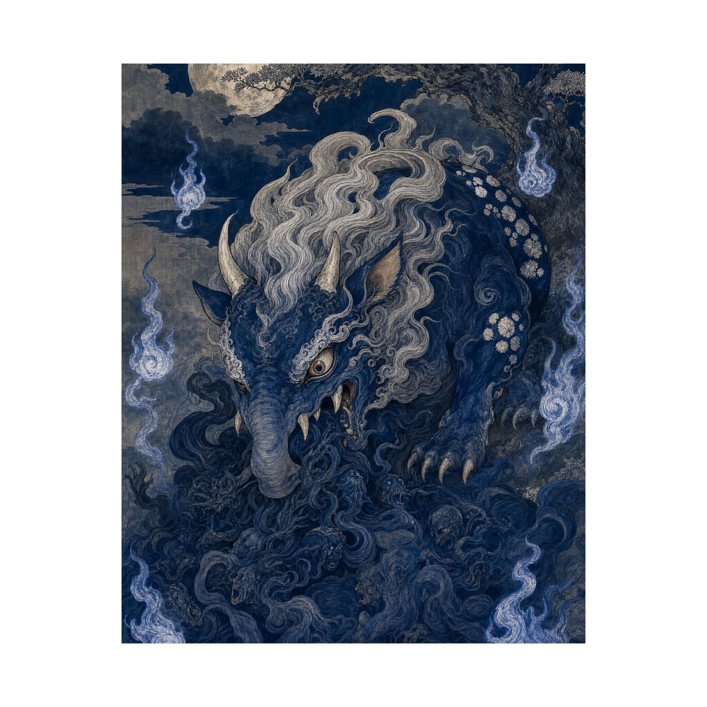 Baku Eating Nightmares - Japanese Mythology Art Print (Matte Poster)