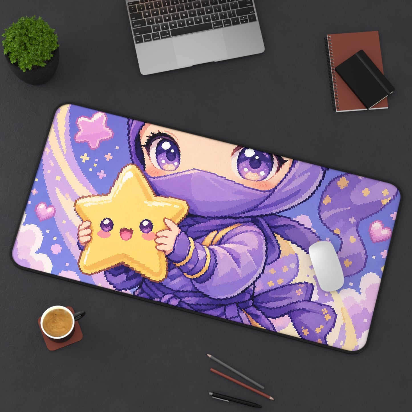 Chibi Ninjwith Star - Kawaii Gaming Gaming Desk Mat