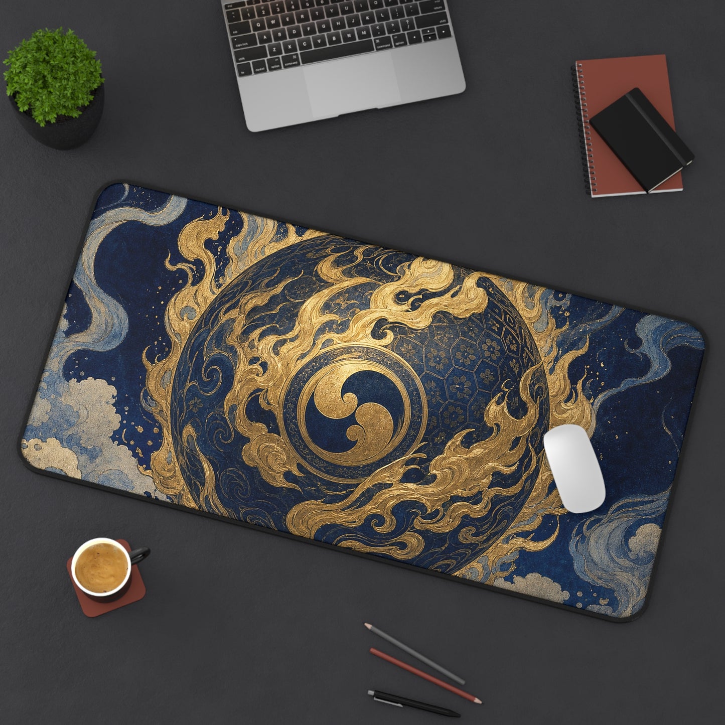 Tamfireball Floating - Japanese Mythology Gaming Desk Mat