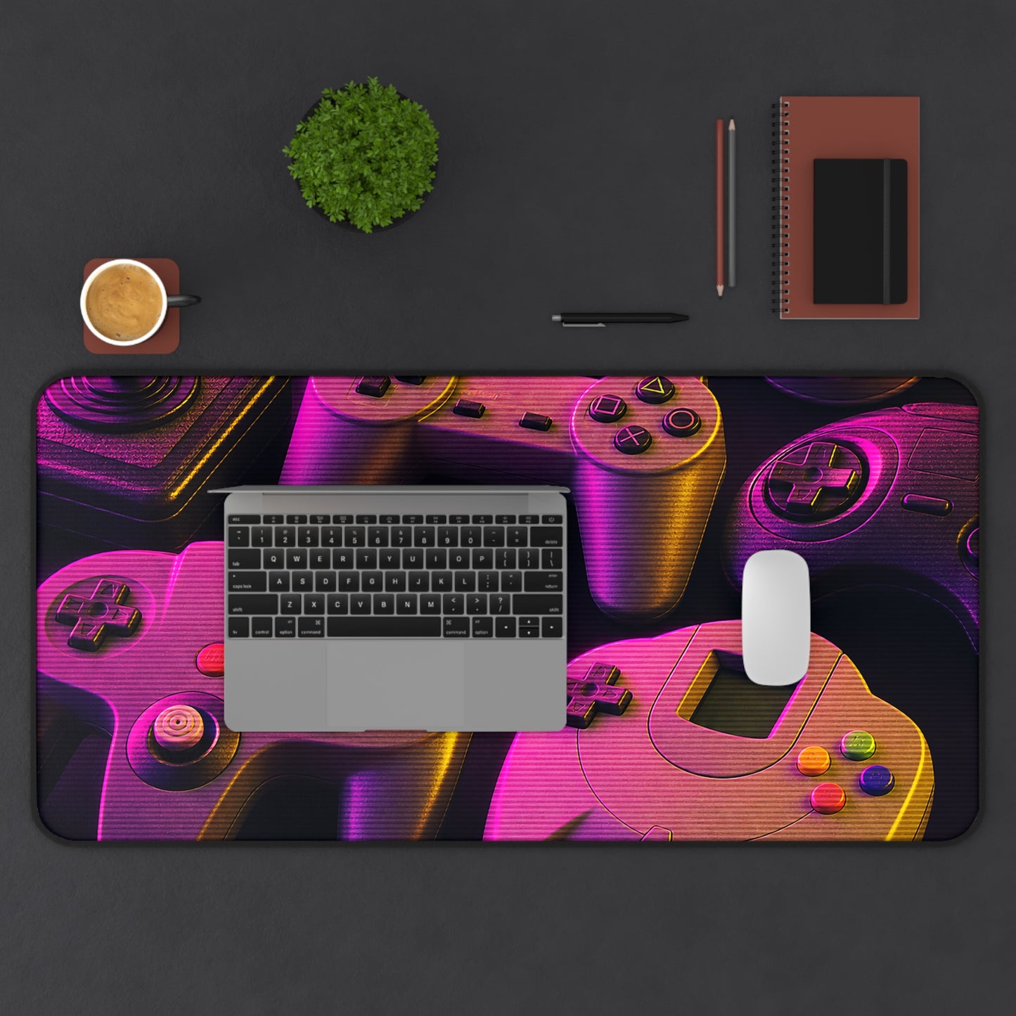 Collection Of Retro Controllers - Gaming Culture Gaming Desk Mat