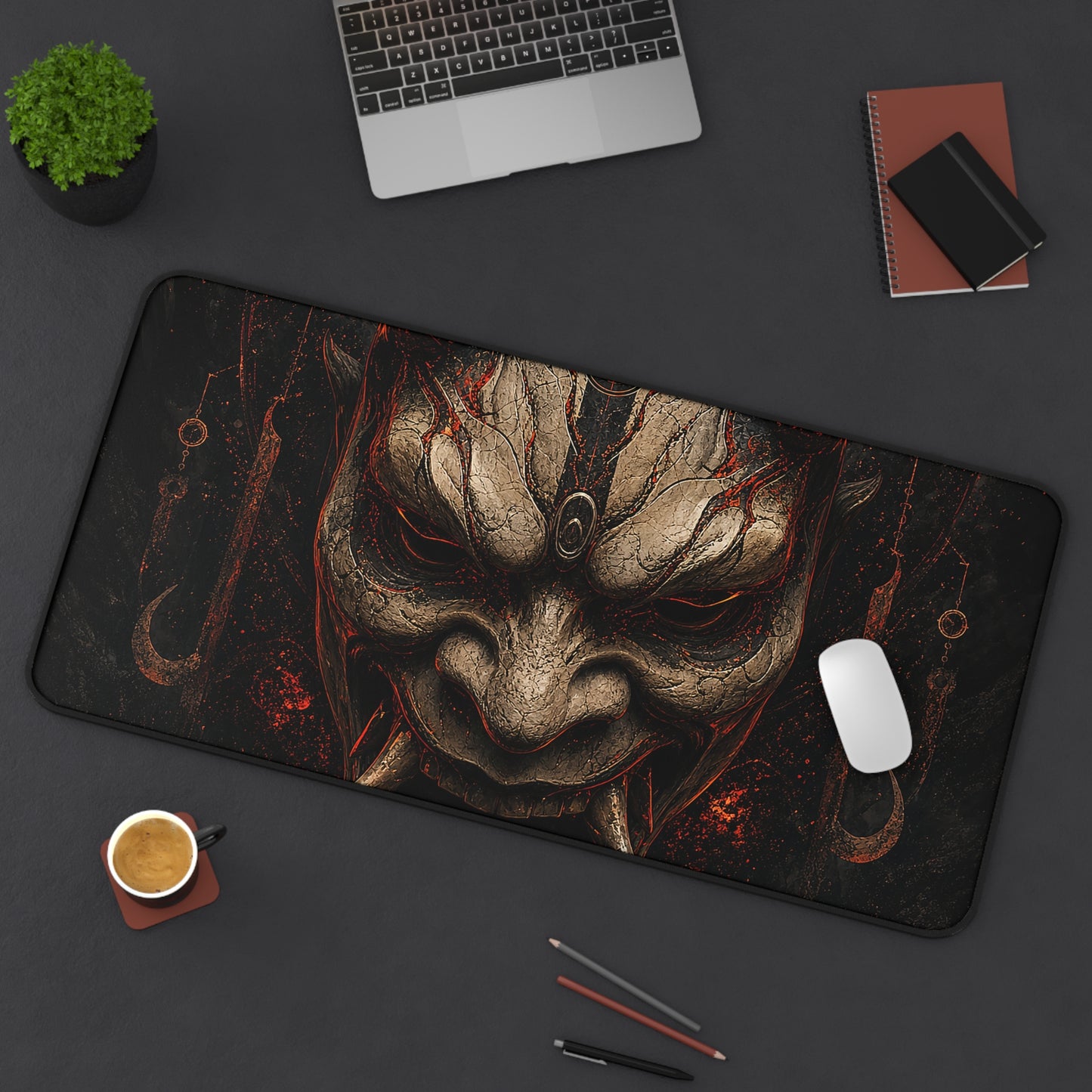 Oni Mask In Digital Void - Sudoni Brand Gaming Desk Mat
