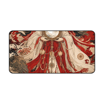 Amaterasu Sun Goddess With Mirror - Japanese Mythology Gaming Desk Mat
