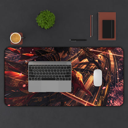 Battle On Train At Sunset - Anime Manga Gaming Desk Mat