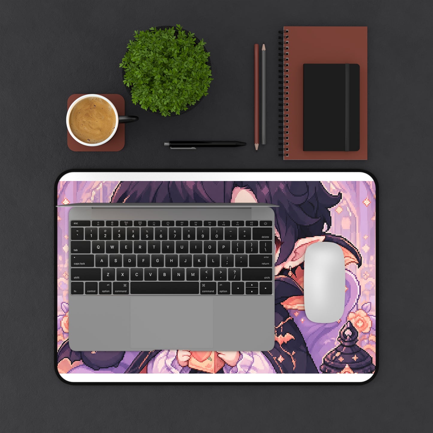 Chibi Vampire With Juice Box - Kawaii Gaming Gaming Desk Mat
