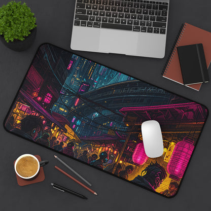 Cyberpunk Street Market - Gaming Culture Gaming Desk Mat