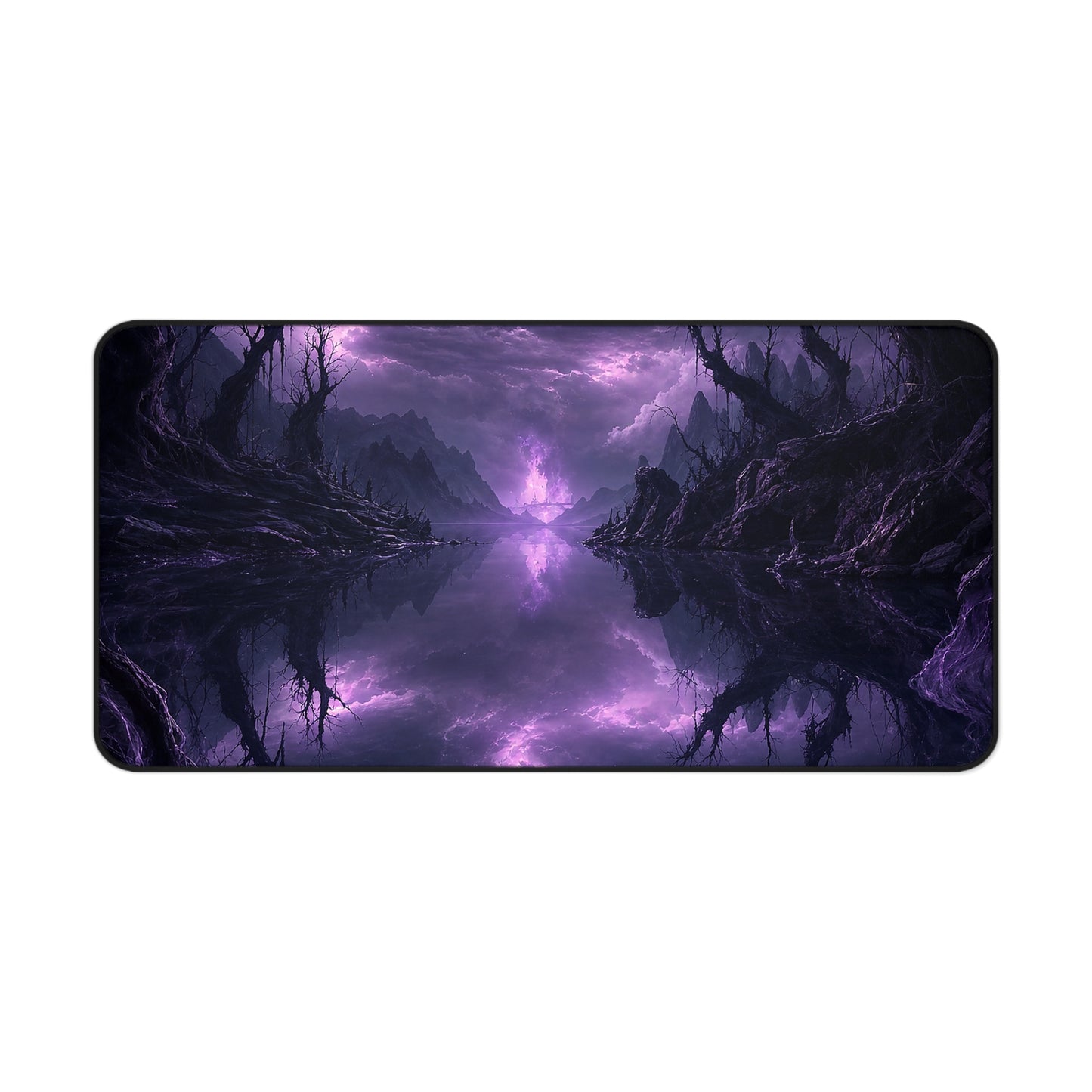 Cursed Mirror Lake - Dark Fantasy Gaming Desk Mat