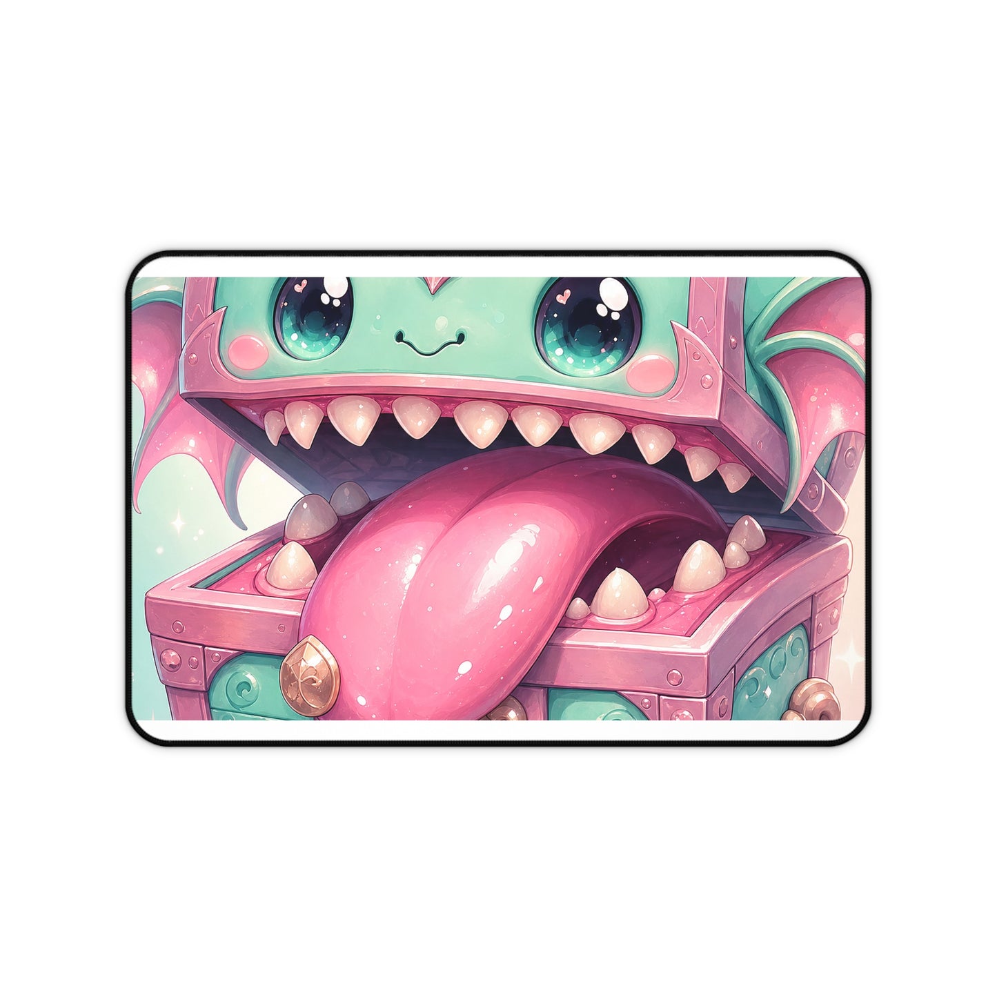 Cute Chest Monster With Tongue - Kawaii Gaming Gaming Desk Mat