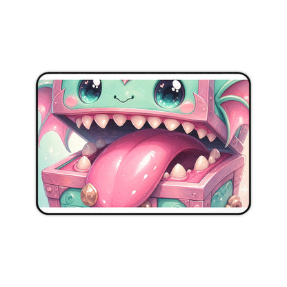 Cute Chest Monster With Tongue - Kawaii Gaming Gaming Desk Mat