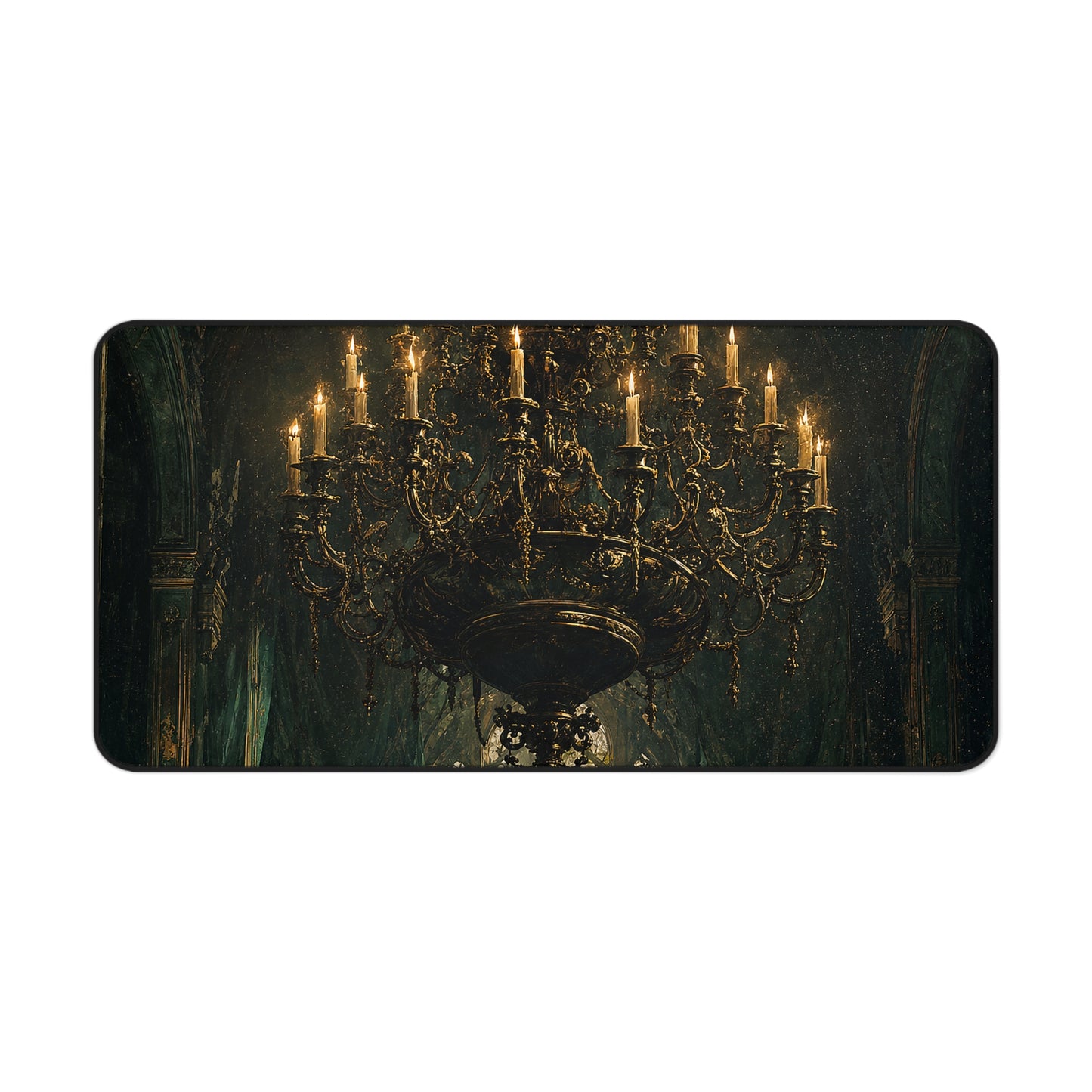 Chandelier In Ruined Hall - Dark Academia Gaming Desk Mat