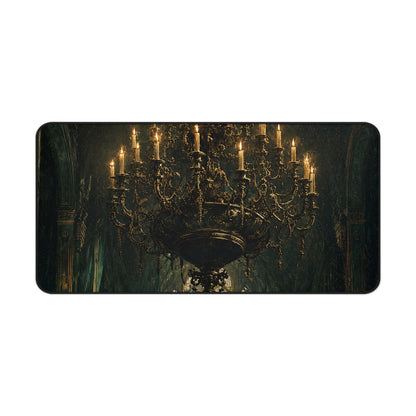 Chandelier In Ruined Hall - Dark Academia Gaming Desk Mat