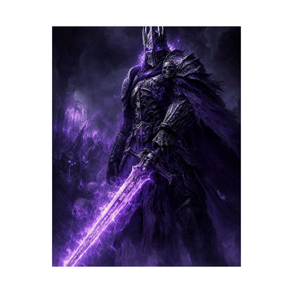 Death Knight With Glowing Sword - Dark Fantasy Art Print (Matte Poster)