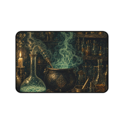 Alchemy Lab With Bubbling Potions - Dark Academia Gaming Desk Mat