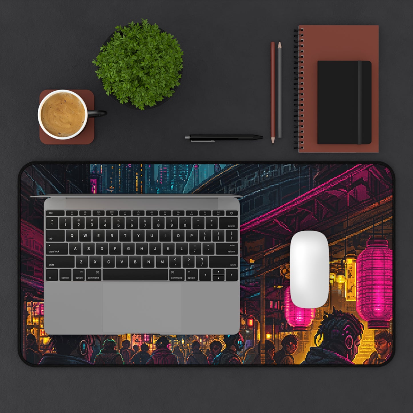 Cyberpunk Street Market - Gaming Culture Gaming Desk Mat