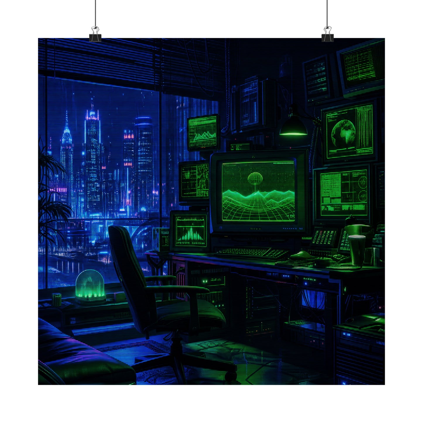 Cyberpunk Hacker Den - Gaming Culture Art Print (Matte Poster)