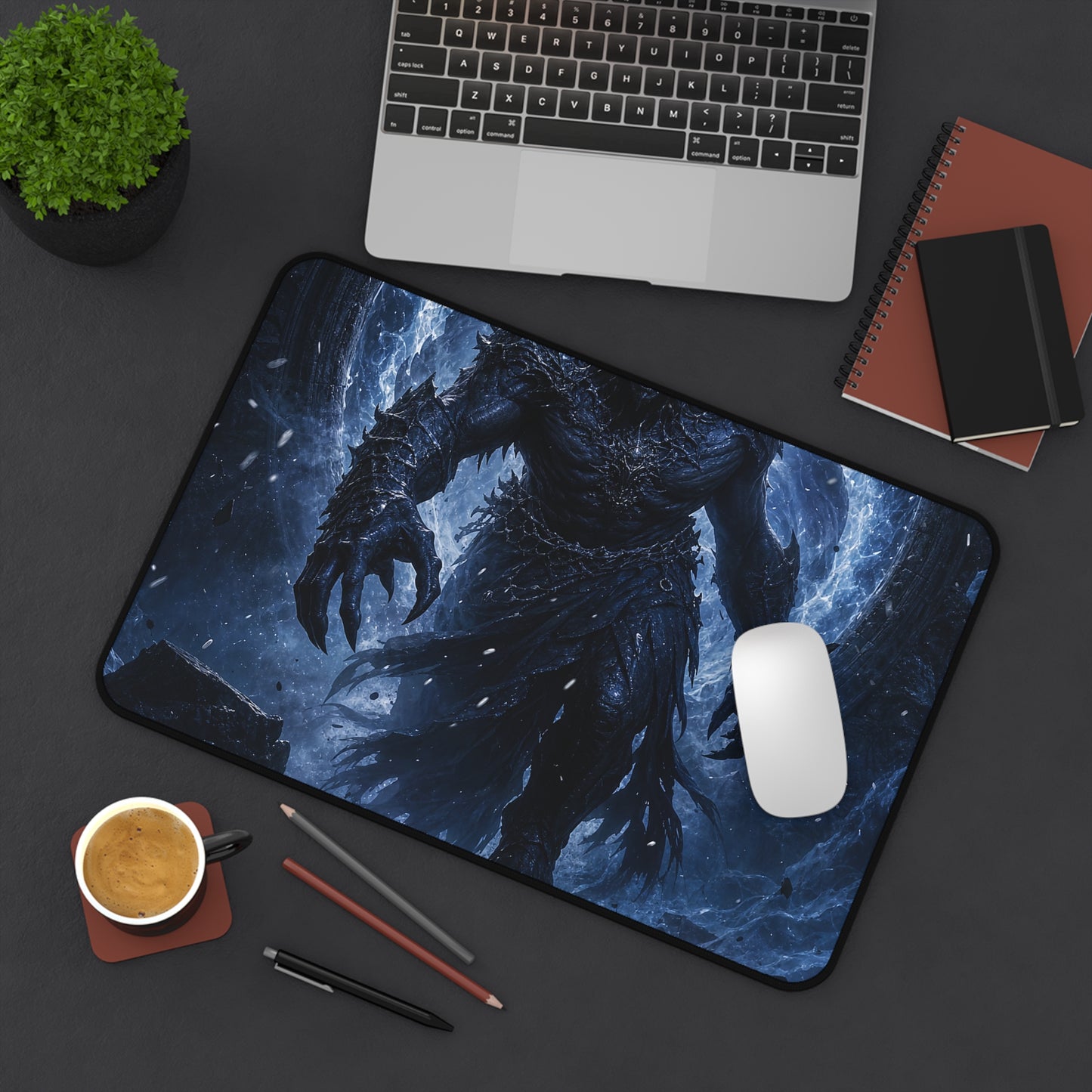 Demon Emerging From Portal - Dark Fantasy Gaming Desk Mat