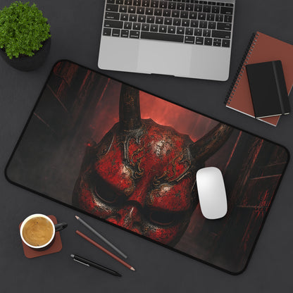 Oni Mask In Dark Corridor - Sudoni Brand Gaming Desk Mat