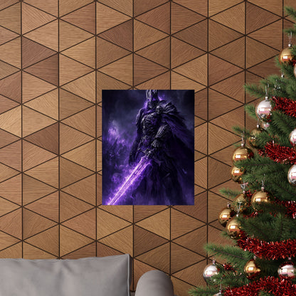 Death Knight With Glowing Sword - Dark Fantasy Art Print (Matte Poster)