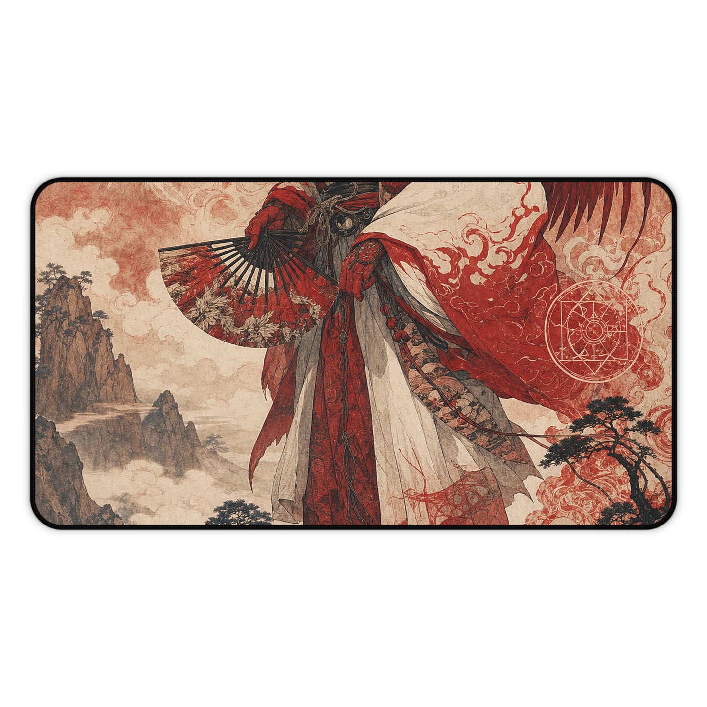 Tengu With Fon Mountain - Japanese Mythology Gaming Desk Mat