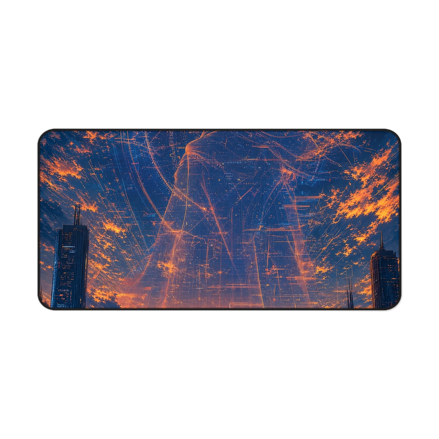City Under Massive Hologram - Anime Manga Gaming Desk Mat