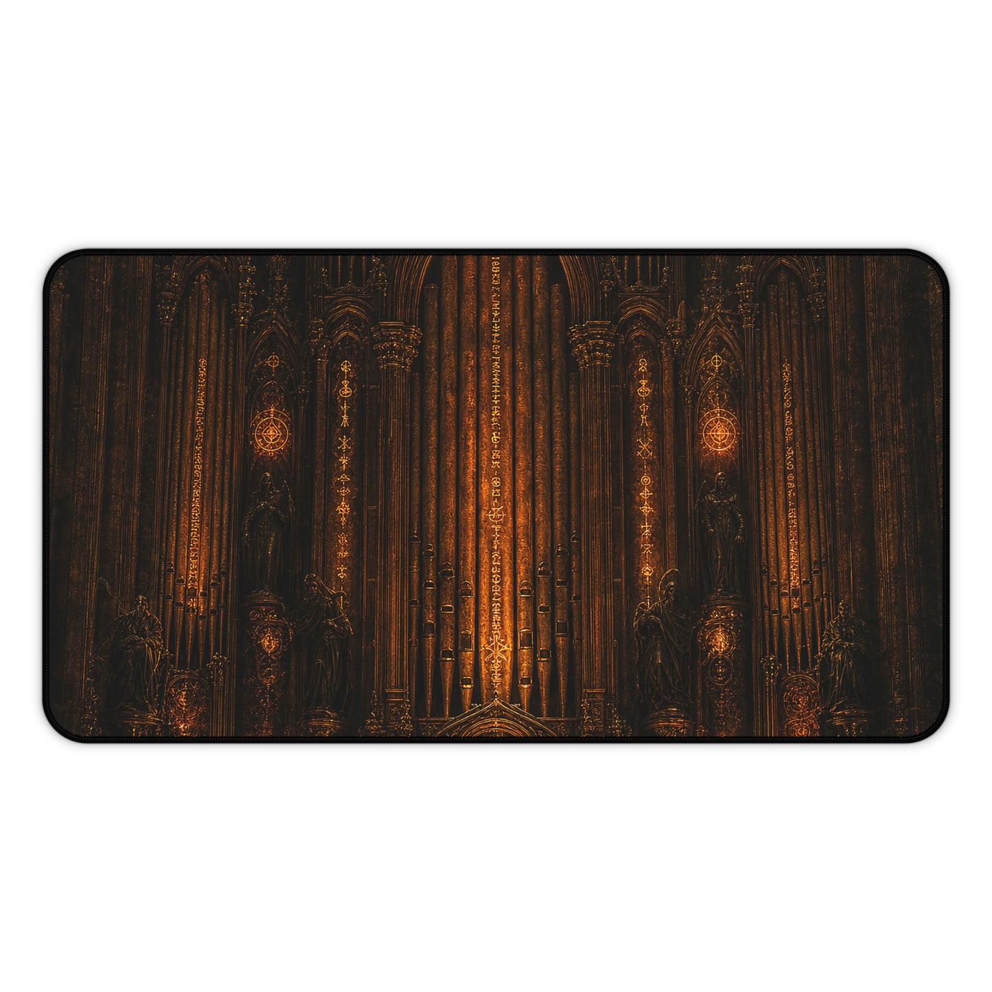 Dark Cathedral Orgplaying - Dark Fantasy Gaming Desk Mat