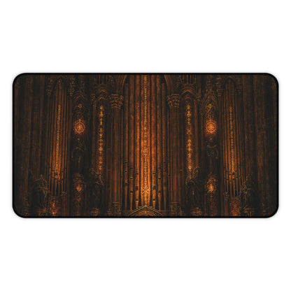 Dark Cathedral Orgplaying - Dark Fantasy Gaming Desk Mat