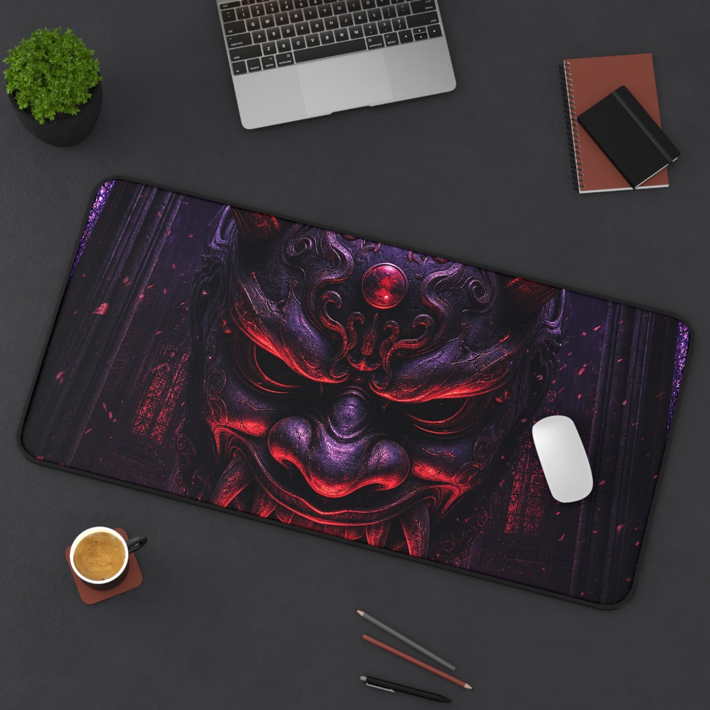 Oni Mask In Cathedral - Sudoni Brand Gaming Desk Mat