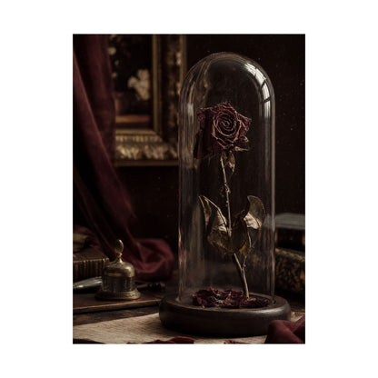 Dead Rose In Glass Dome - Dark Academia Art Print (Matte Poster)