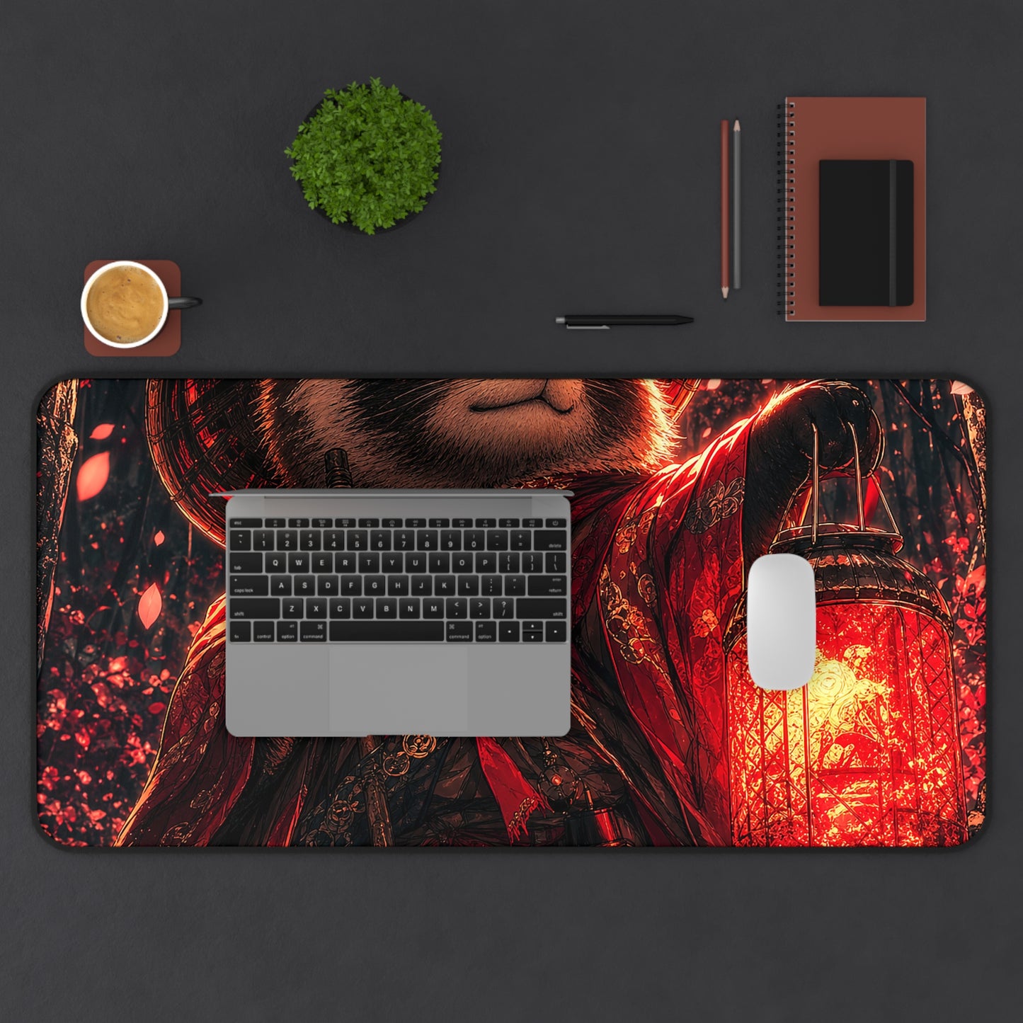 Tanuki In Forest - Anime Manga Gaming Desk Mat