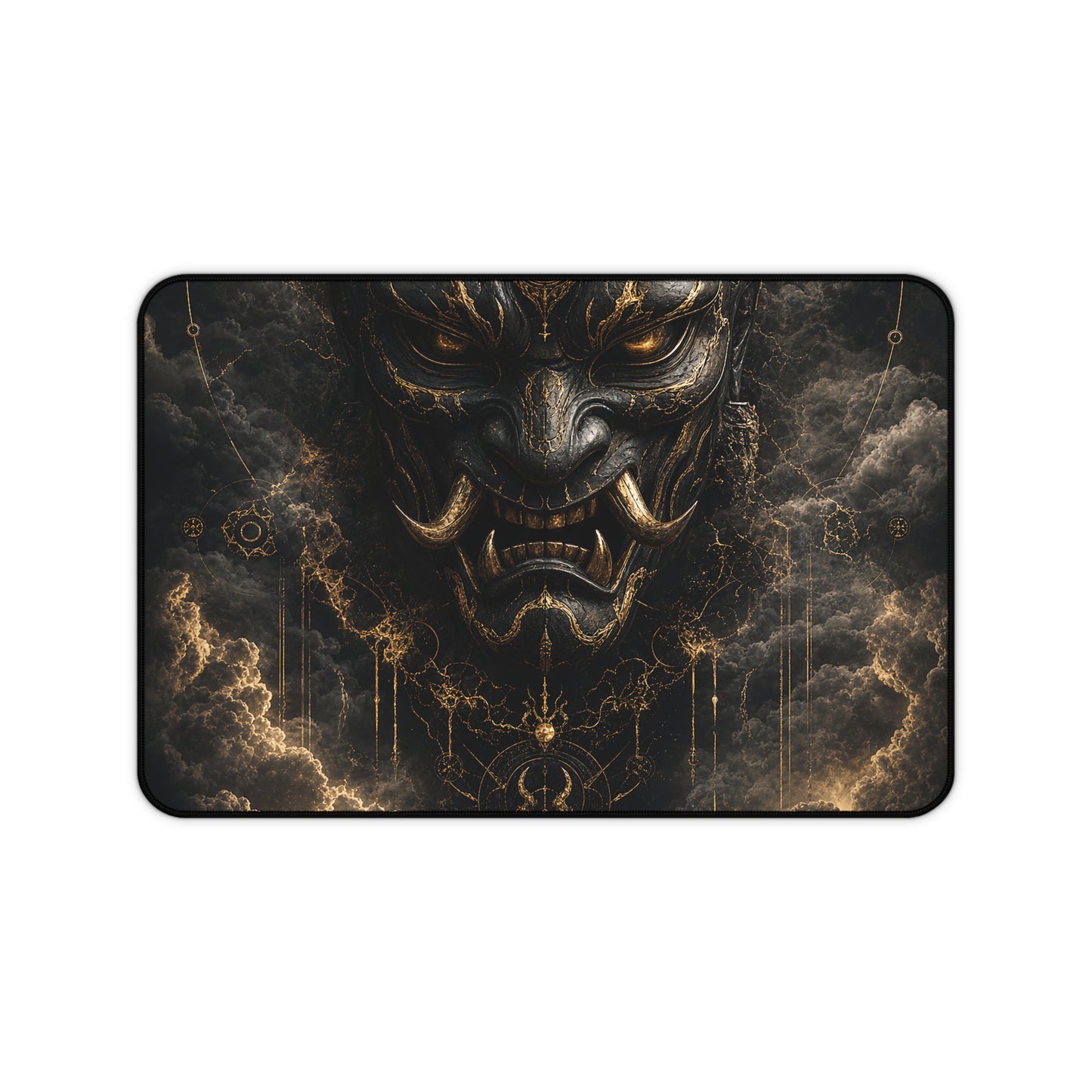 Oni Mask With Storm Clouds - Sudoni Brand Gaming Desk Mat