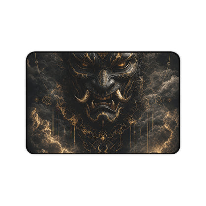 Oni Mask With Storm Clouds - Sudoni Brand Gaming Desk Mat
