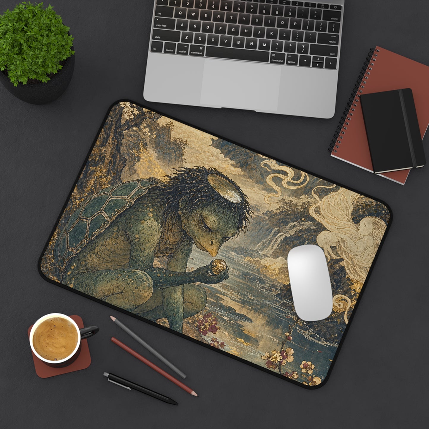 Kappby River - Japanese Mythology Gaming Desk Mat
