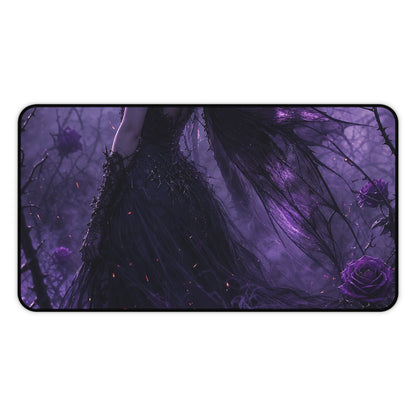 Dark Fairy In Thorn Garden - Dark Fantasy Gaming Desk Mat