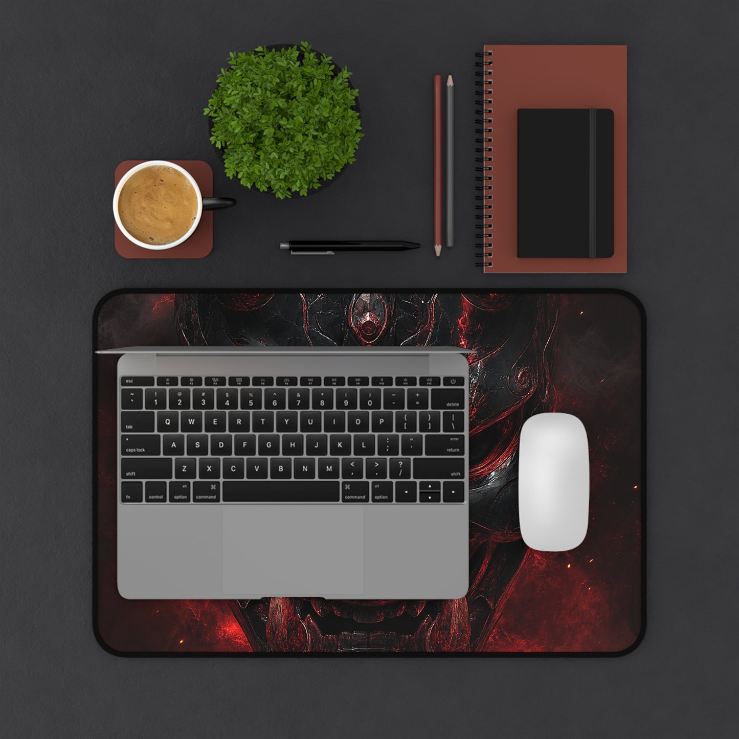 Oni Mask Made Of Obsidian - Sudoni Brand Gaming Desk Mat
