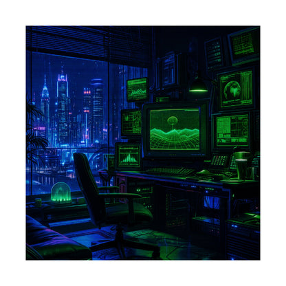 Cyberpunk Hacker Den - Gaming Culture Art Print (Matte Poster)