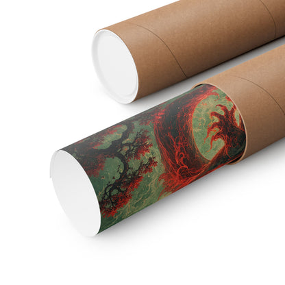 Salamander Spirit In Flame - Japanese Mythology Art Print (Matte Poster)