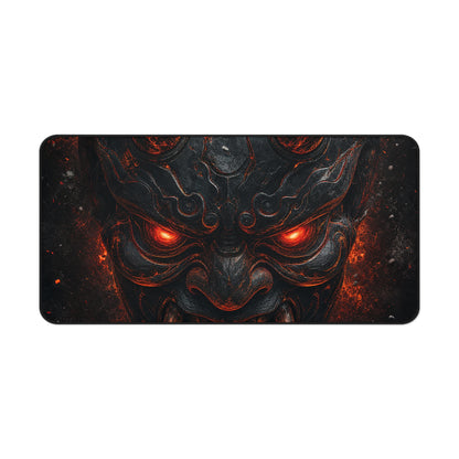 Oni Mask With Glowing Red Eyes - Sudoni Brand Gaming Desk Mat
