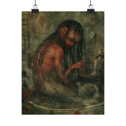 Akaname Bathroom Demon - Japanese Mythology Art Print (Matte Poster)
