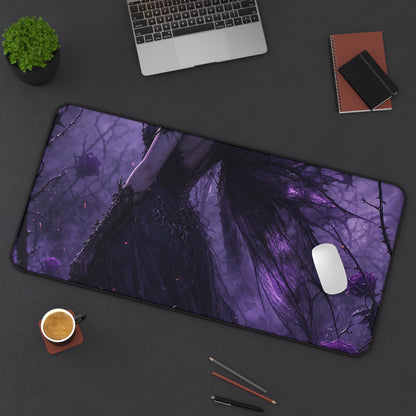 Dark Fairy In Thorn Garden - Dark Fantasy Gaming Desk Mat