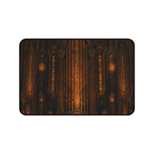 Dark Cathedral Orgplaying - Dark Fantasy Gaming Desk Mat
