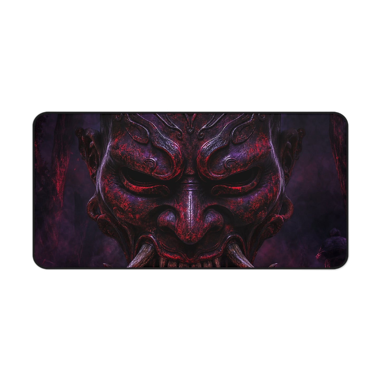 Oni Mask With Dark Forest Behind - Sudoni Brand Gaming Desk Mat