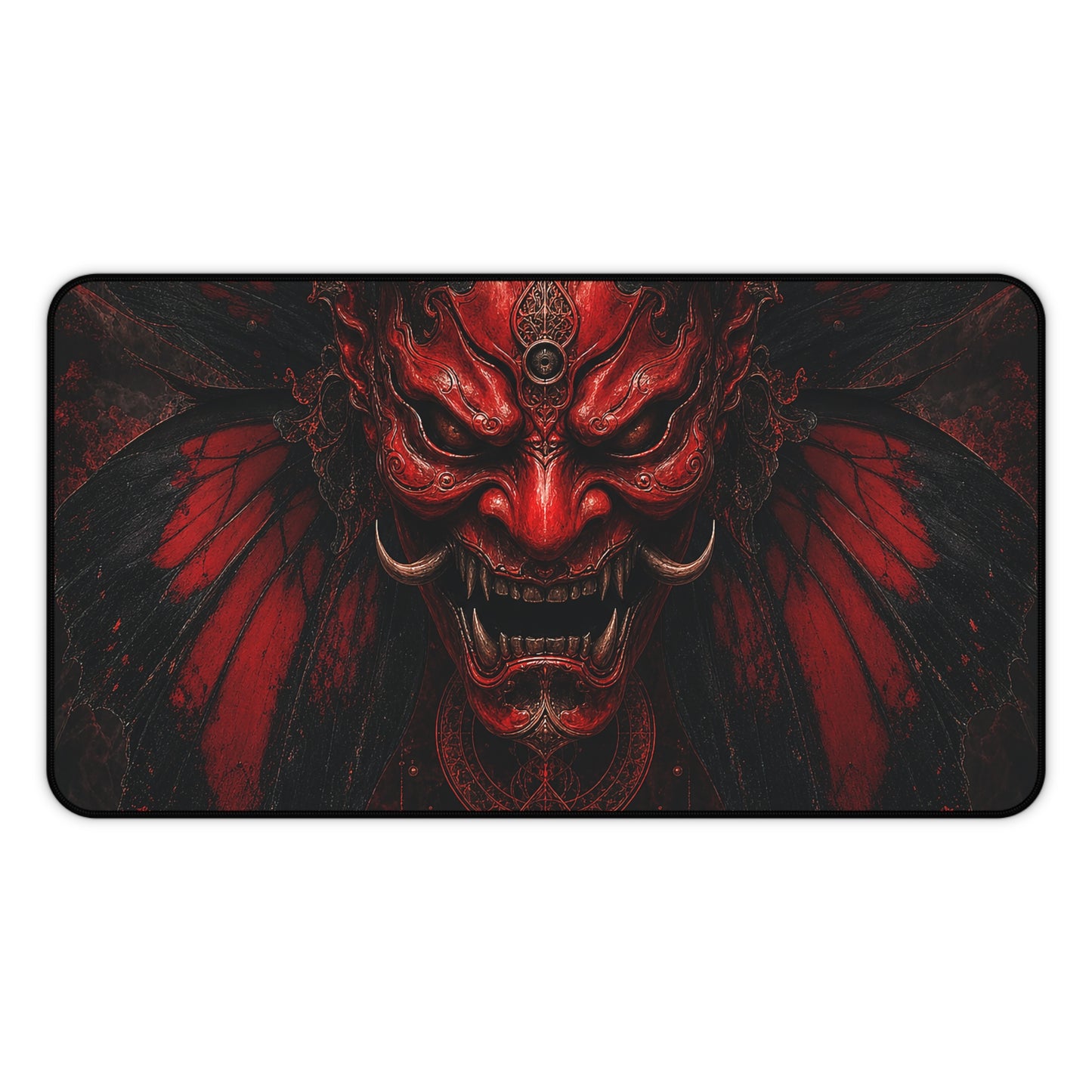 Oni Mask With Butterfly Wings - Sudoni Brand Gaming Desk Mat