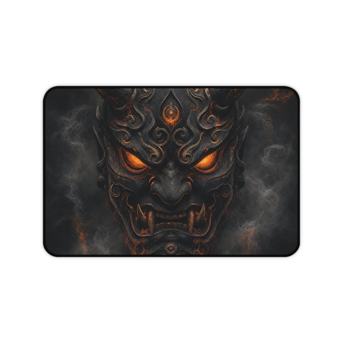 Oni Mask With Crescent Moon - Sudoni Brand Gaming Desk Mat