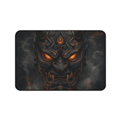 Oni Mask With Crescent Moon - Sudoni Brand Gaming Desk Mat