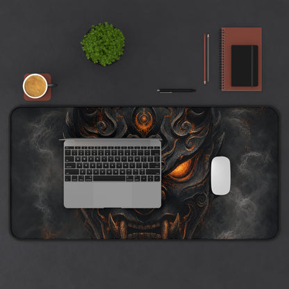 Oni Mask With Crescent Moon - Sudoni Brand Gaming Desk Mat