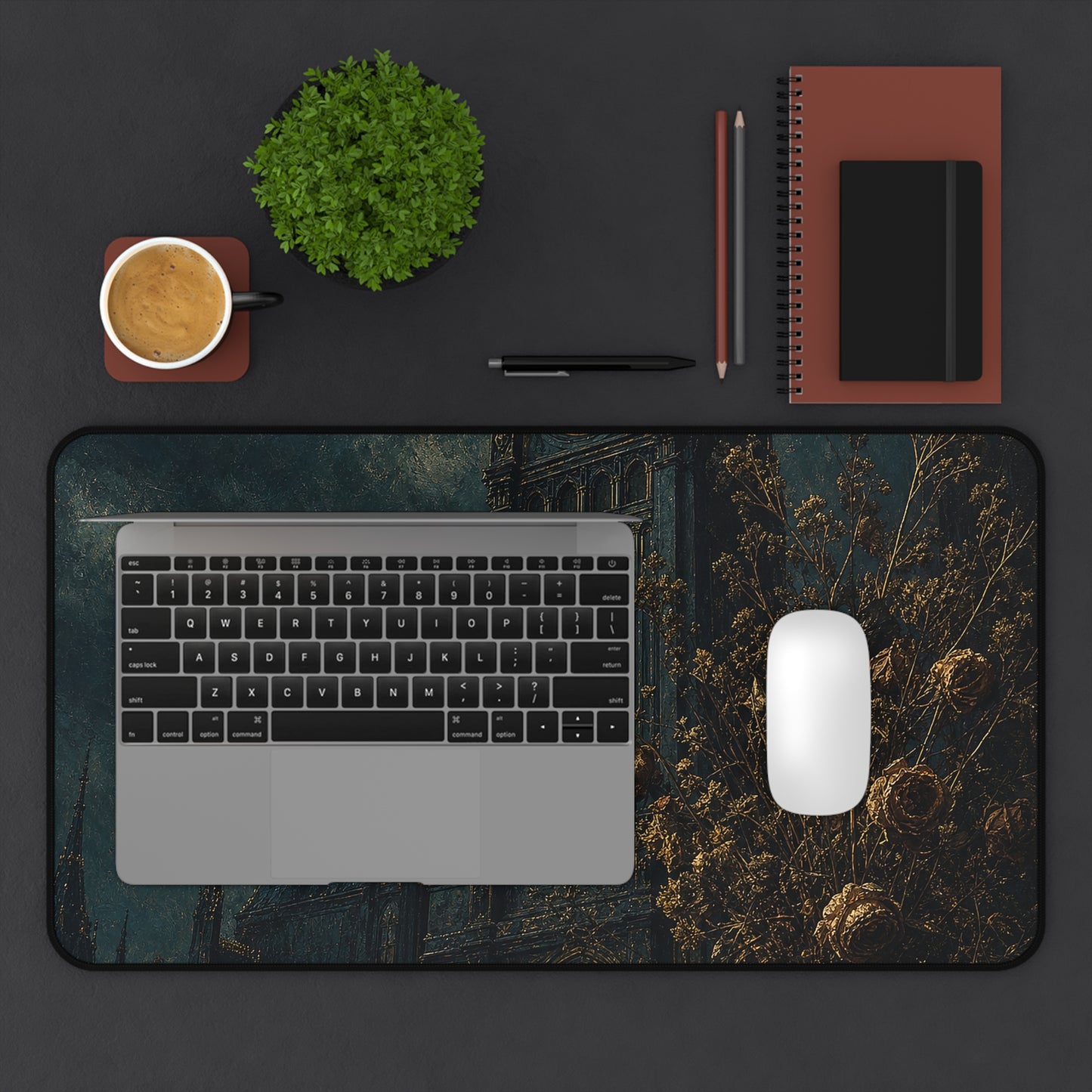 Clock Tower At Midnight - Dark Academia Gaming Desk Mat