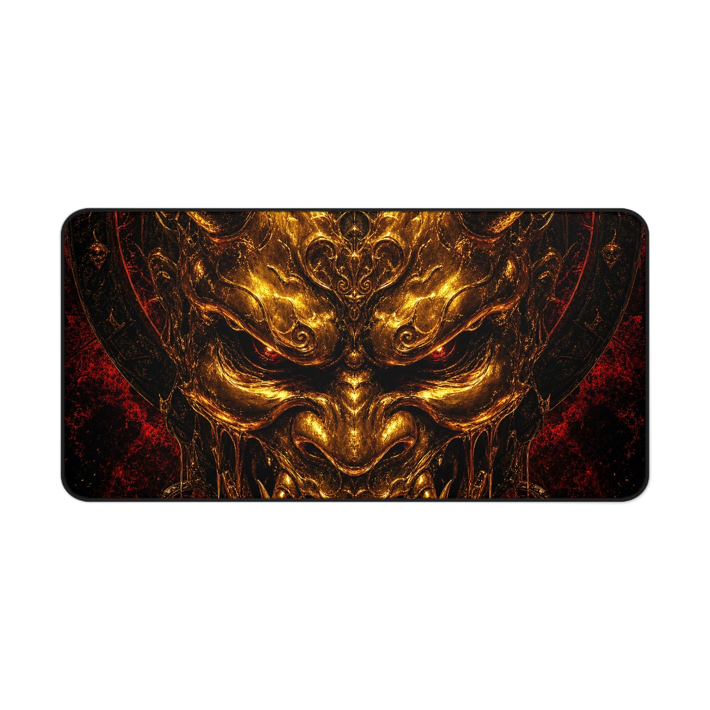Oni Mask Made Of Molten Gold - Sudoni Brand Gaming Desk Mat
