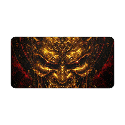 Oni Mask Made Of Molten Gold - Sudoni Brand Gaming Desk Mat