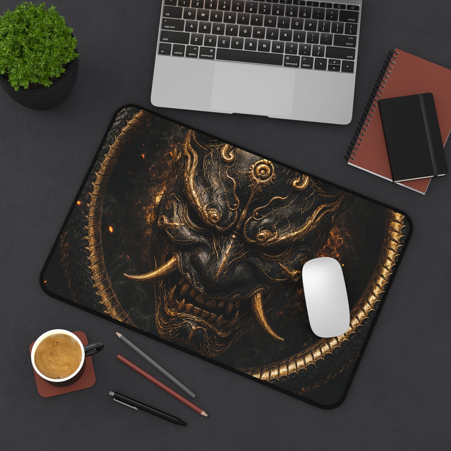 Oni Mask With Ouroboros - Sudoni Brand Gaming Desk Mat