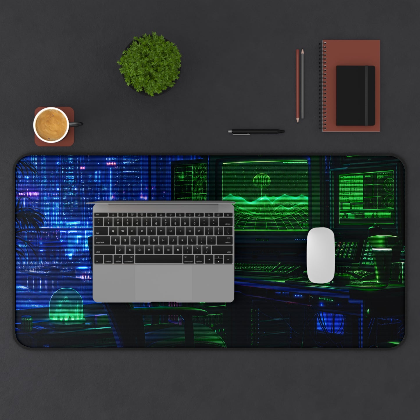 Cyberpunk Hacker Den - Gaming Culture Gaming Desk Mat