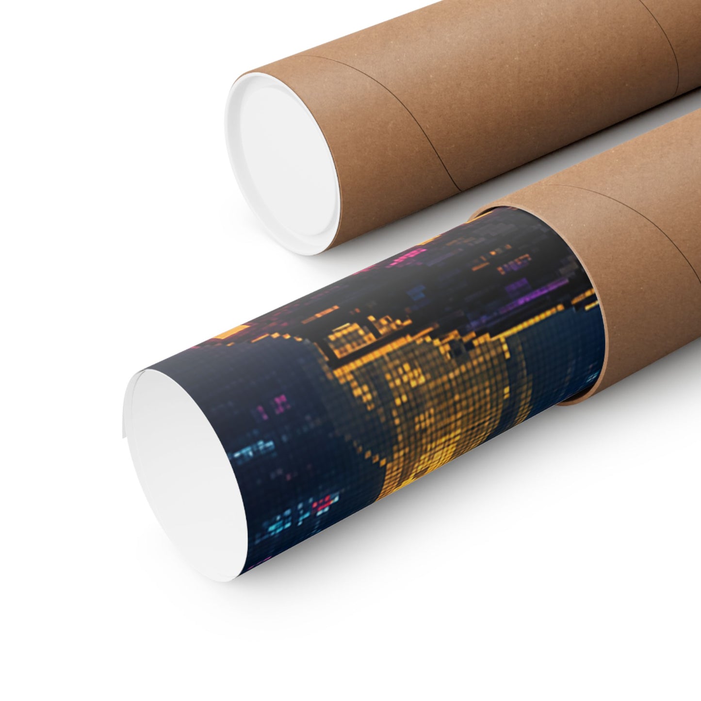 Cyberpunk City With Holographic Ads - Gaming Culture Art Print (Matte Poster)